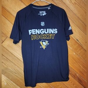 Adidas Ultimate Tee black Pittsburgh Penguins Hockey small black sports tshirt